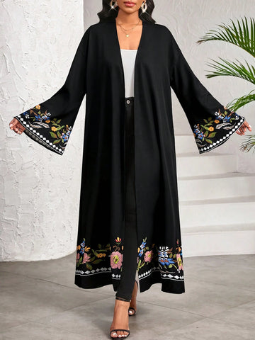 Cardigan lung SHEIN, negru