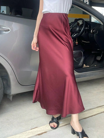 Fustă maxi SHEIN, vișiniu