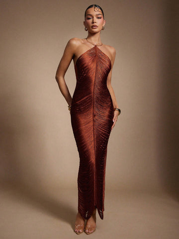 Rochie maxi SHEIN, maro