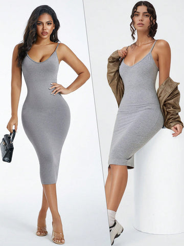 Rochie midi SHEIN, gri