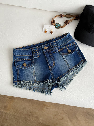 Pantaloni scurți de blugi SHEIN, albastru