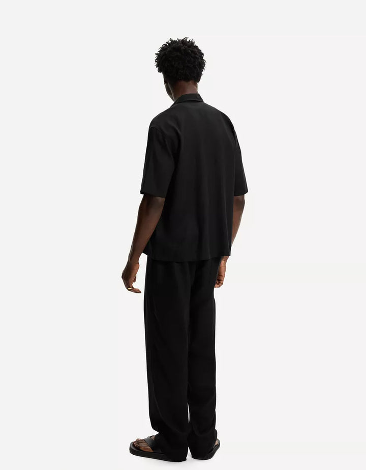 Rövid ujjú ing BERSHKA, fekete