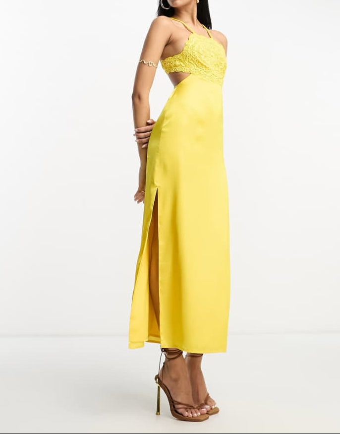 ASOS midi ruha, sárga