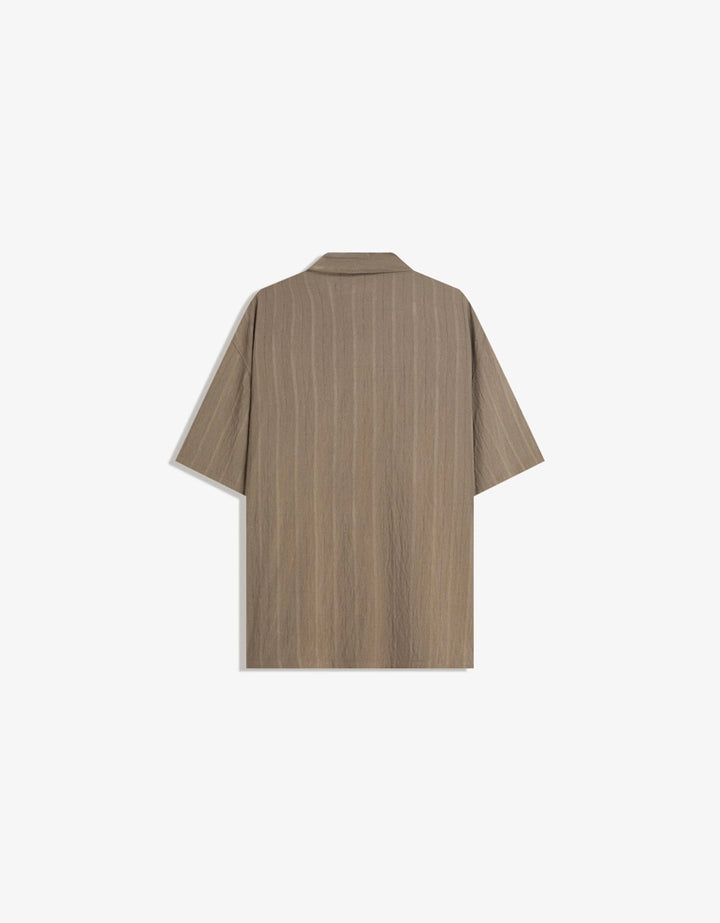 Rövid ujjú ing BERSHKA, barna
