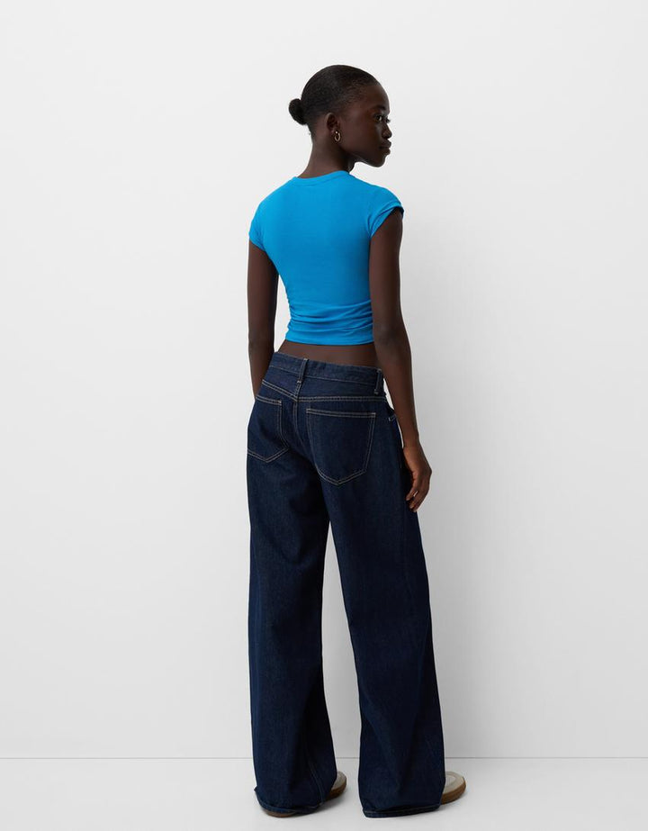 Tricou BERSHKA, albastru