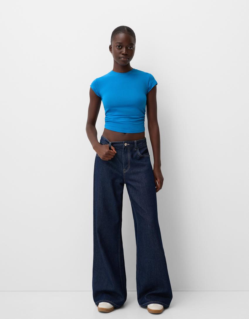 Tricou BERSHKA, albastru
