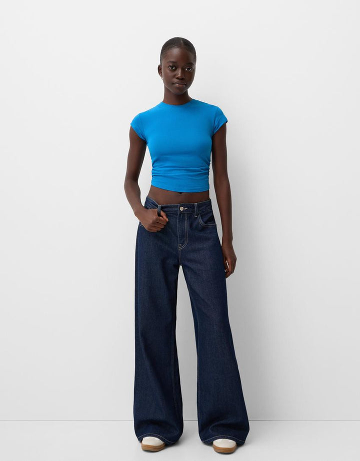 Tricou BERSHKA, albastru