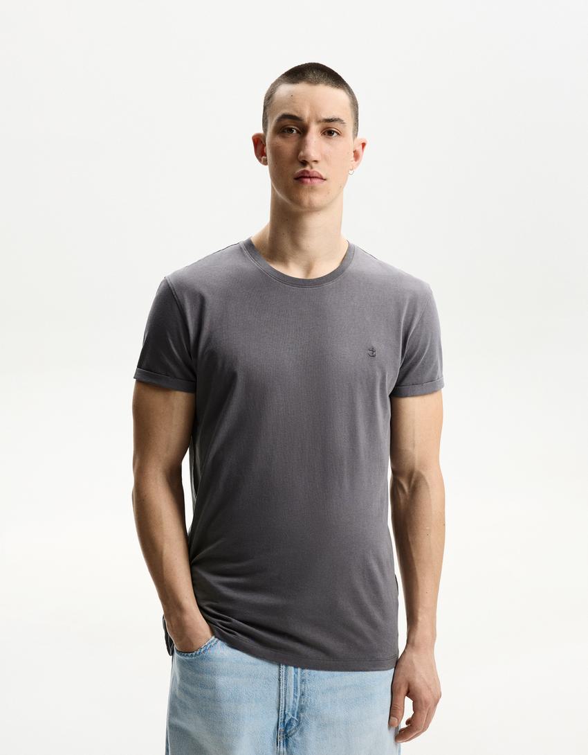 Póló BERSHKA, szürke