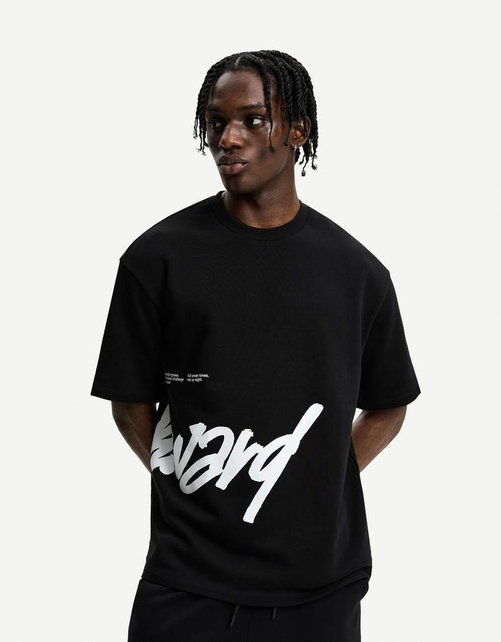 Póló BERSHKA, fekete