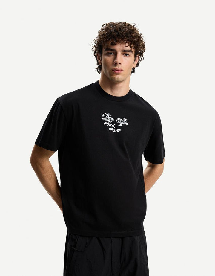 Póló BERSHKA, fekete