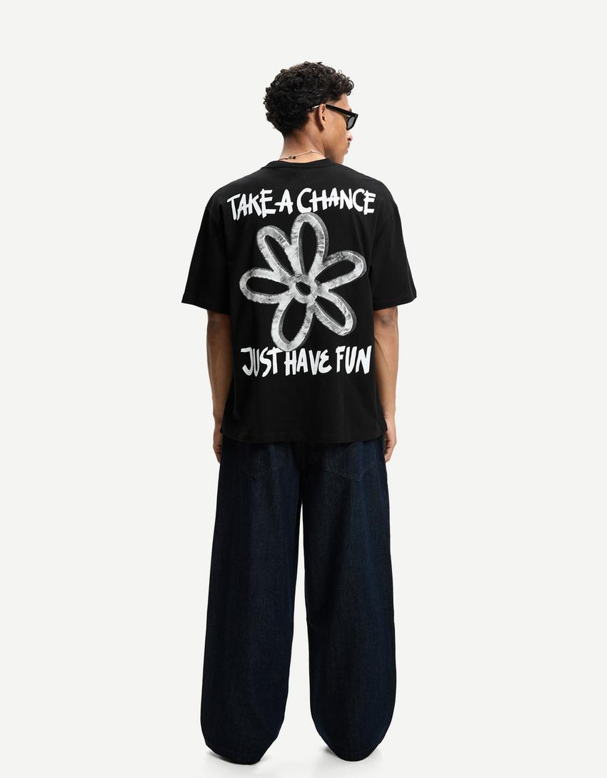 Póló BERSHKA, fekete