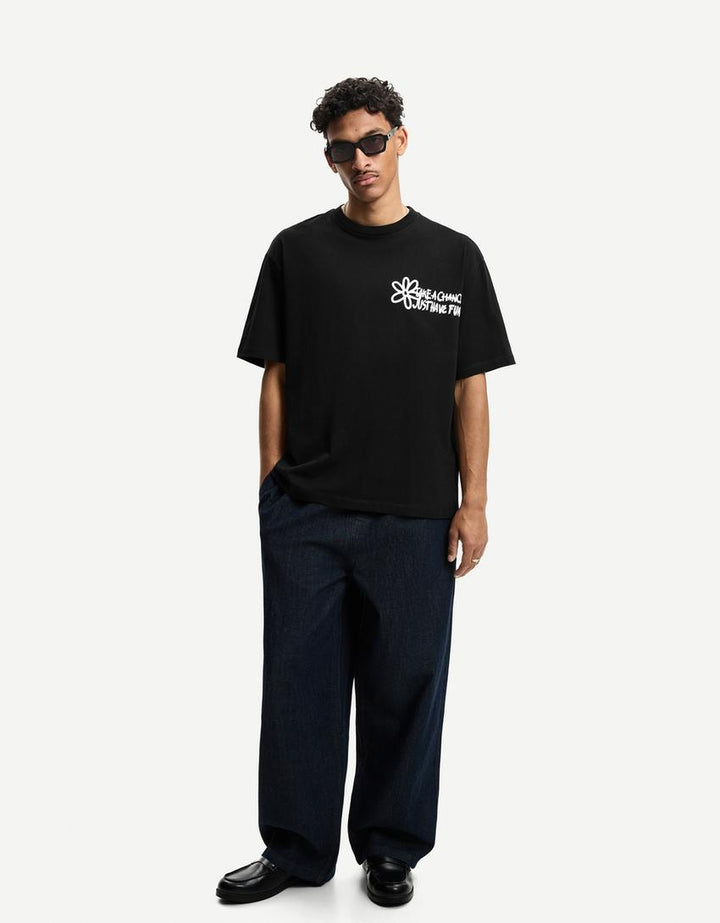 Póló BERSHKA, fekete