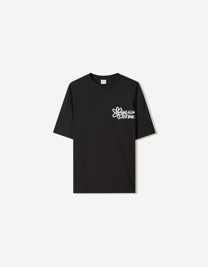 Póló BERSHKA, fekete