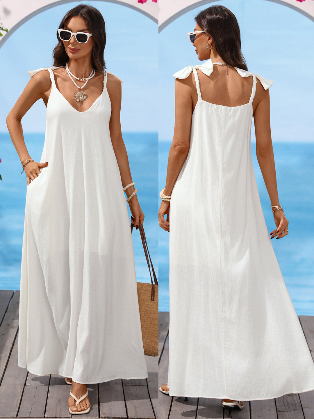 Rochie maxi SHEIN, alb