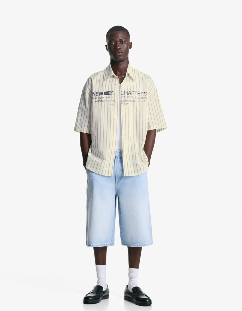 Rövid ujjú ing BERSHKA, vegyes színek