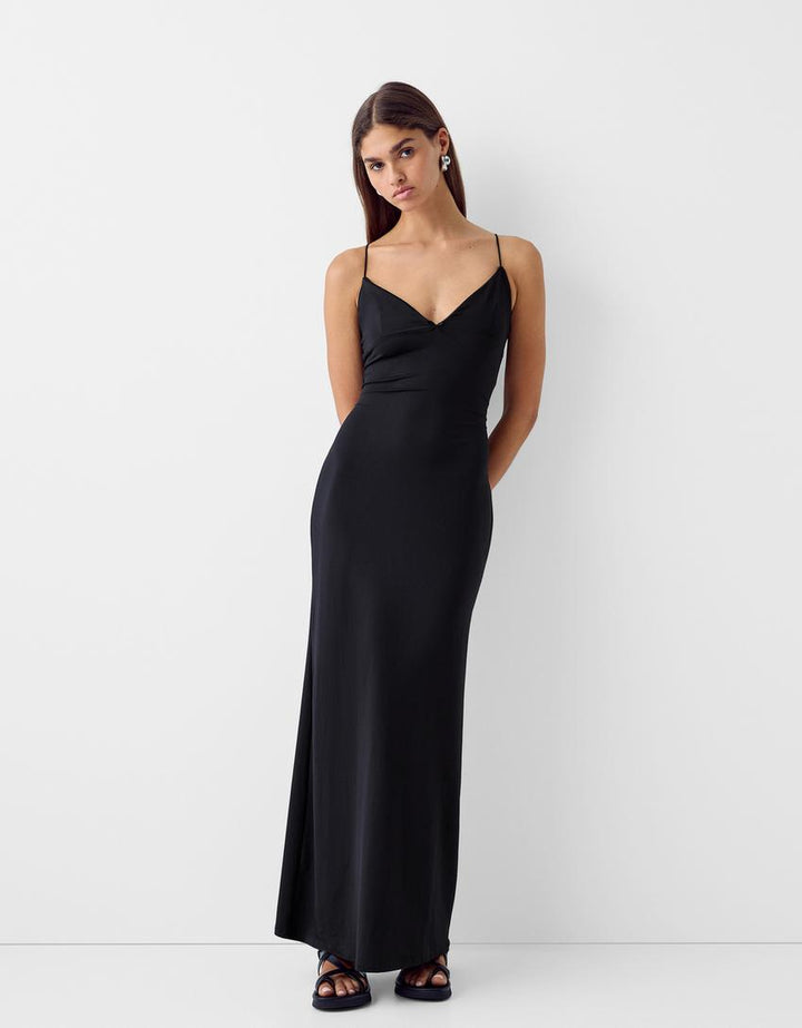 Rochie maxi BERSHKA, negru