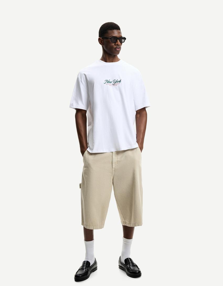 Póló BERSHKA, fehér