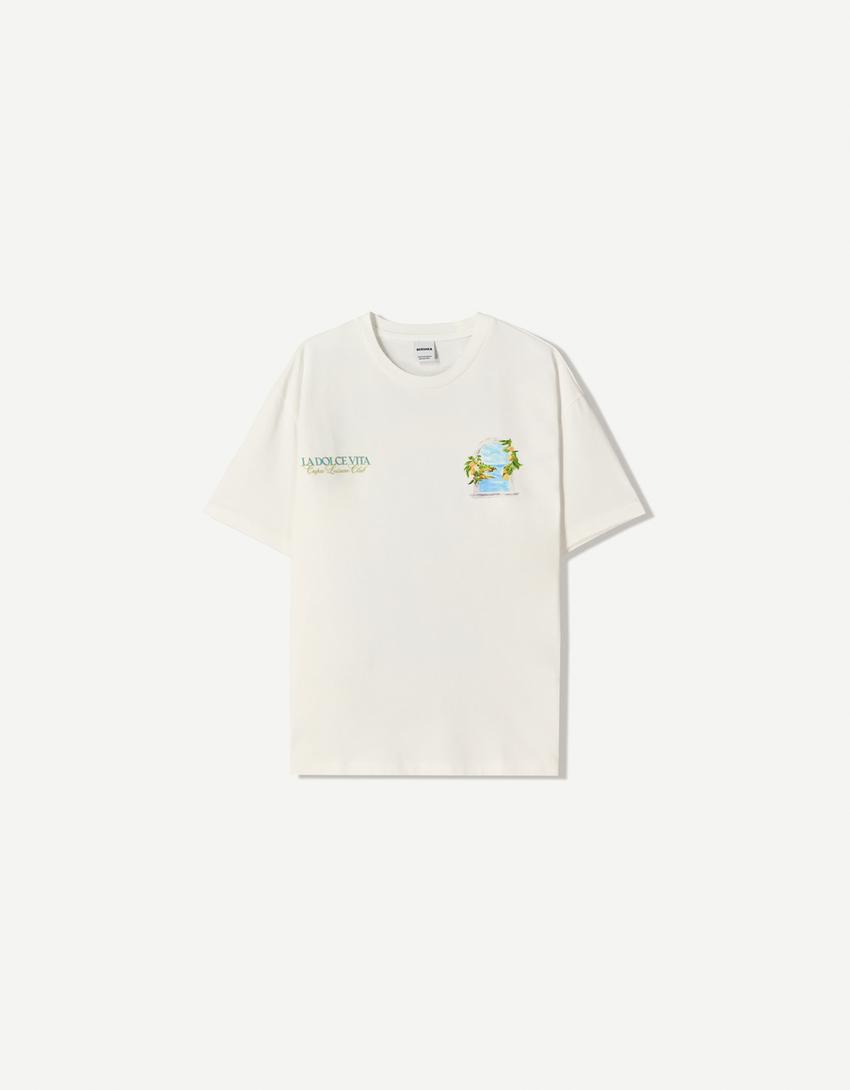 Póló BERSHKA, fehér