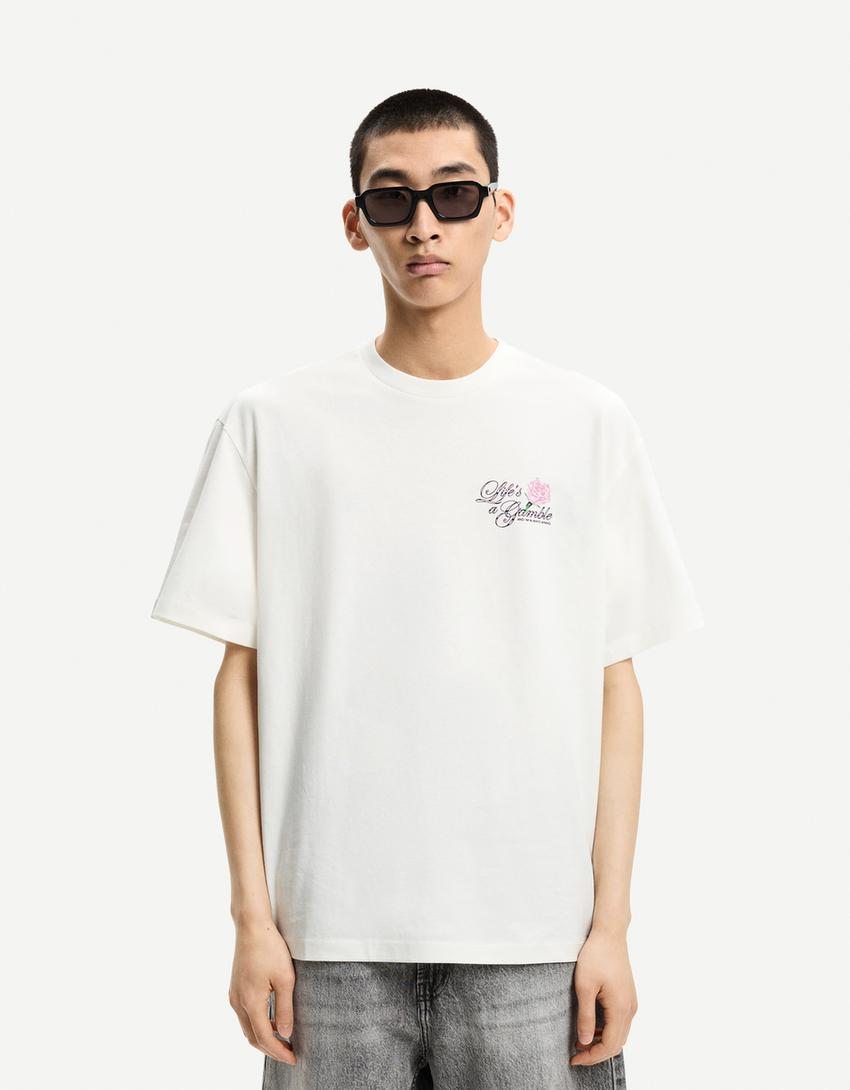 Póló BERSHKA, fehér