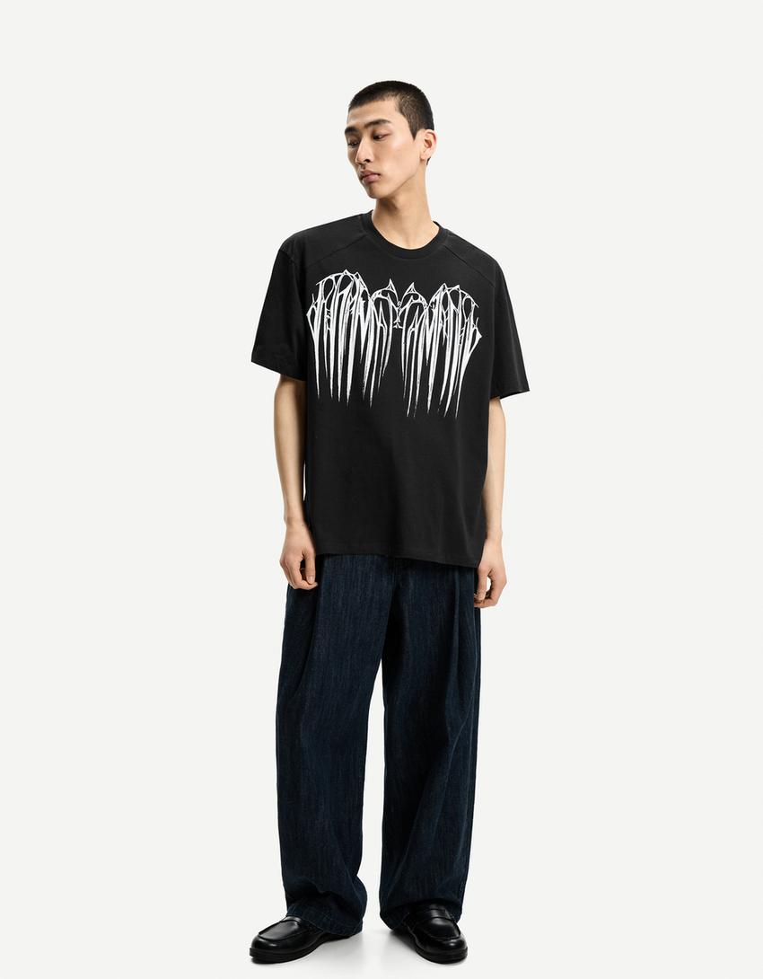 Póló BERSHKA, fekete