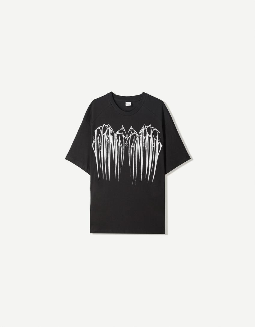 Póló BERSHKA, fekete