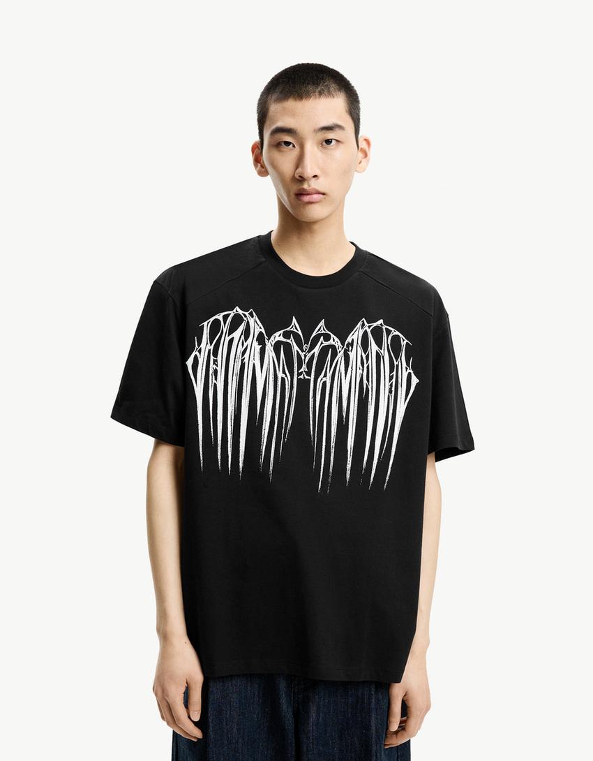 Póló BERSHKA, fekete