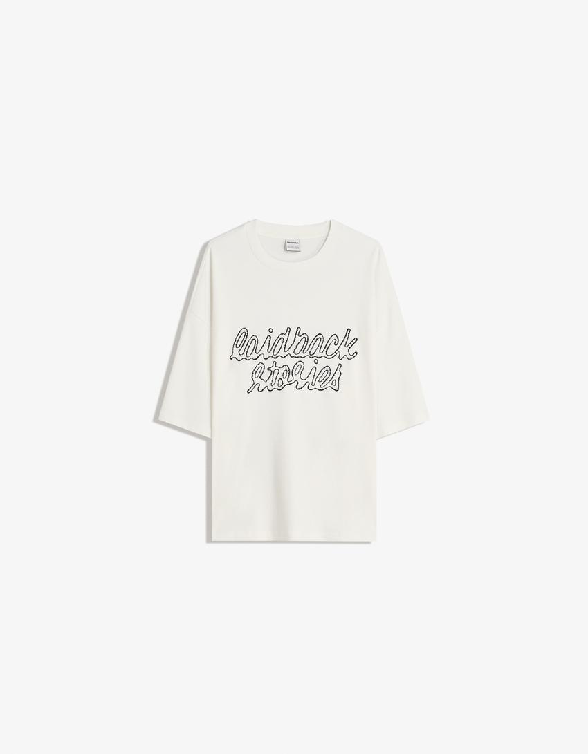Póló BERSHKA, fehér