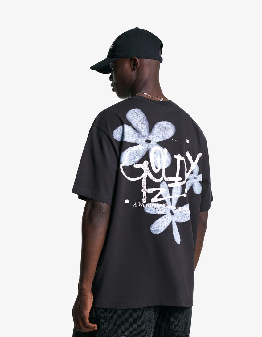 Póló BERSHKA, fekete