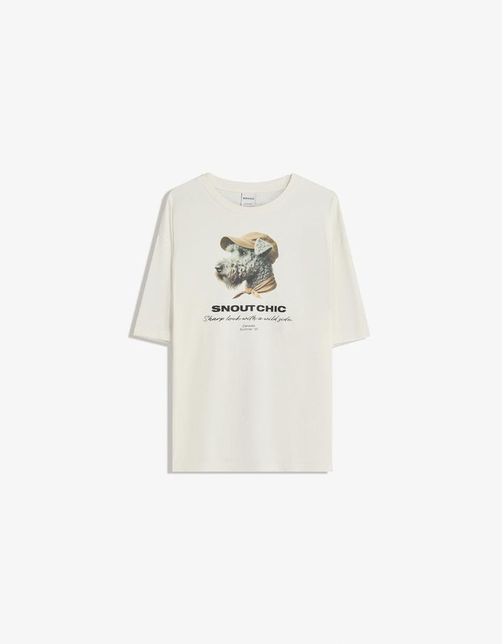 Póló BERSHKA, fehér