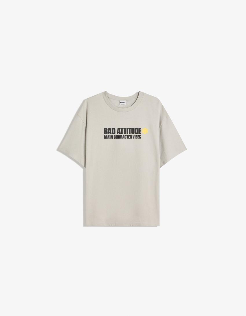 Tricou BERSHKA, gri