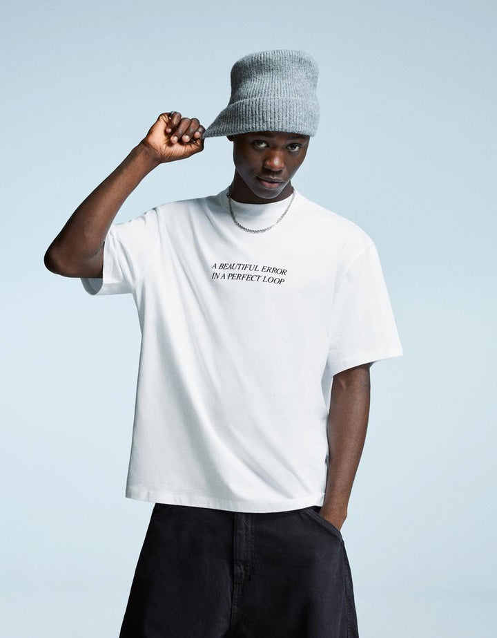 Póló BERSHKA, fehér