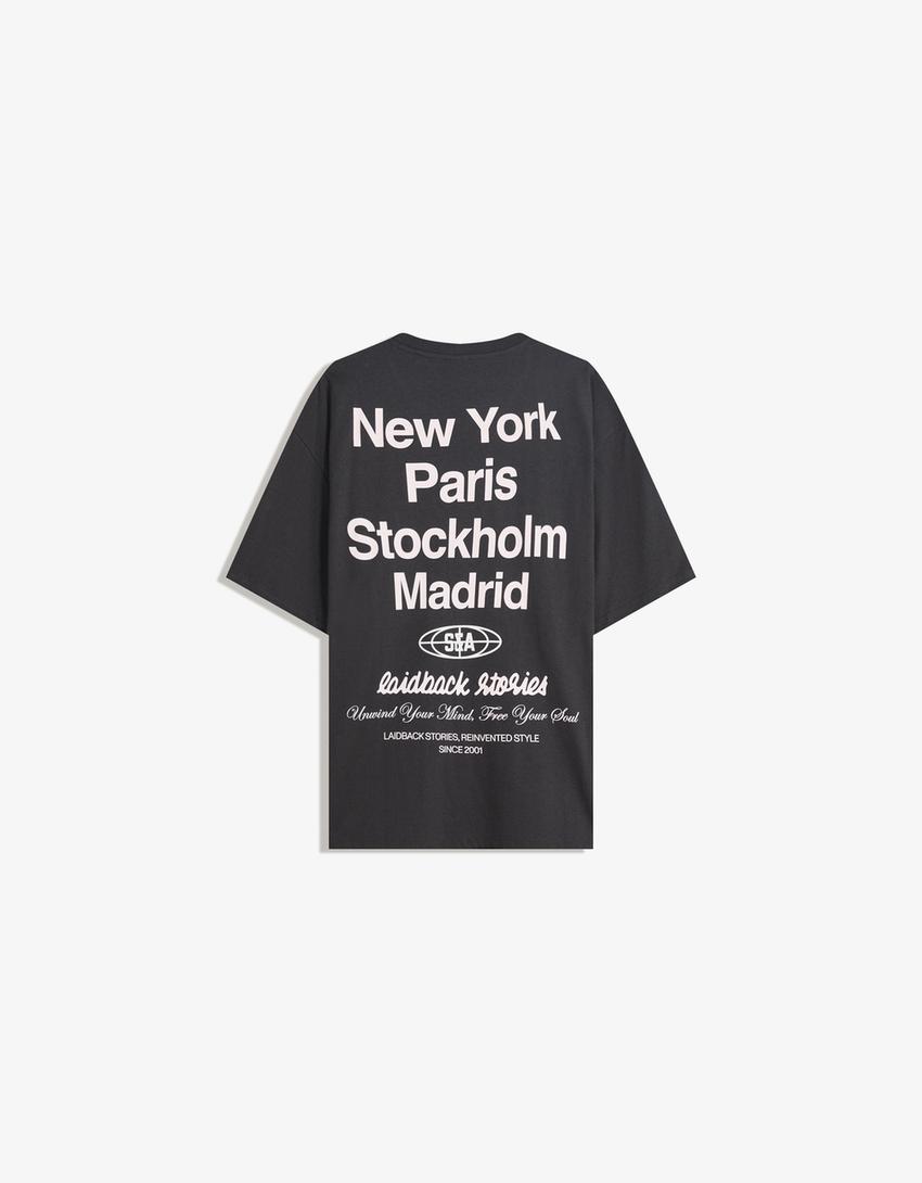 Póló BERSHKA, fekete