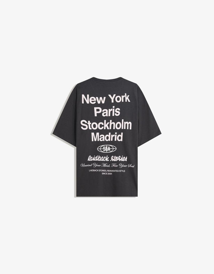 Póló BERSHKA, fekete