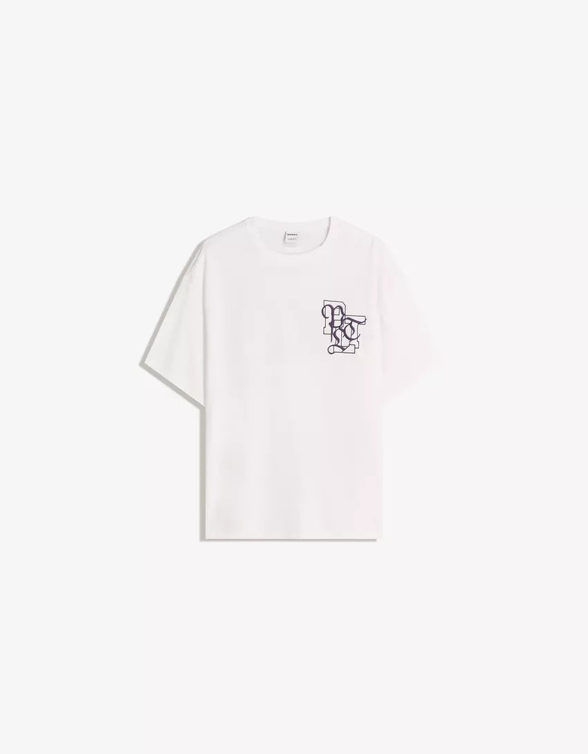 Póló BERSHKA, fehér