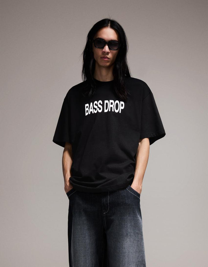 Póló BERSHKA, fekete