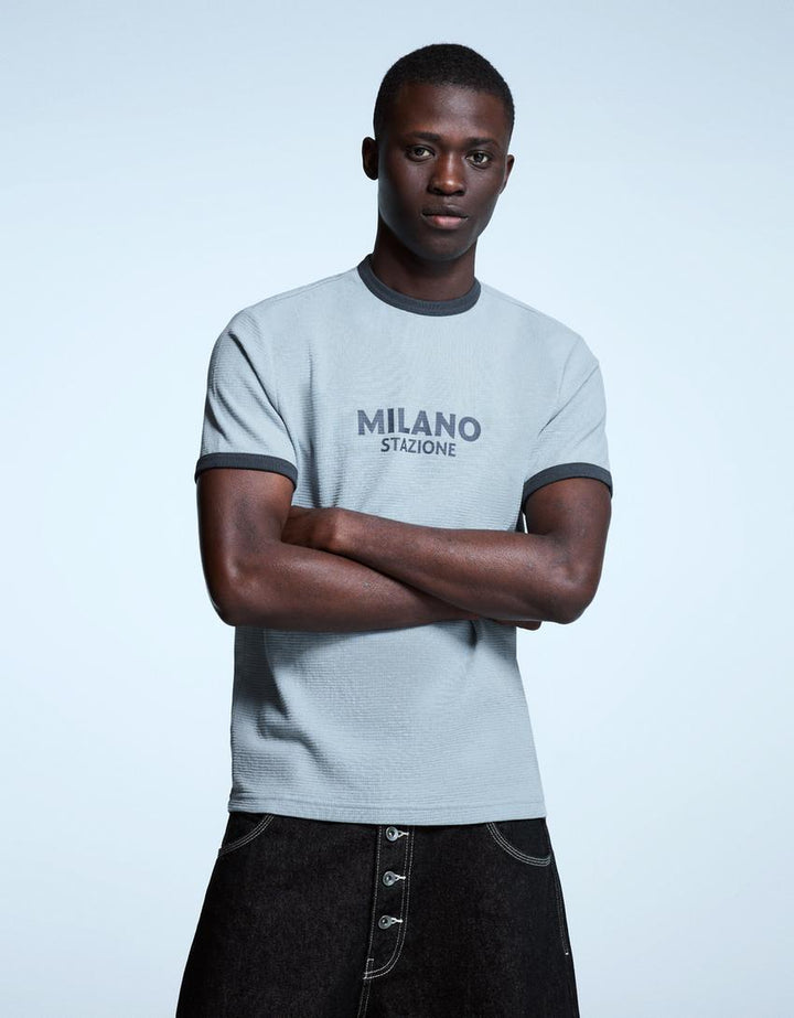 Póló BERSHKA, kék