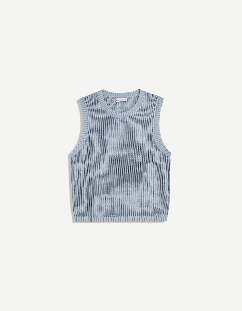 Ujjatlan felső BERSHKA, kék