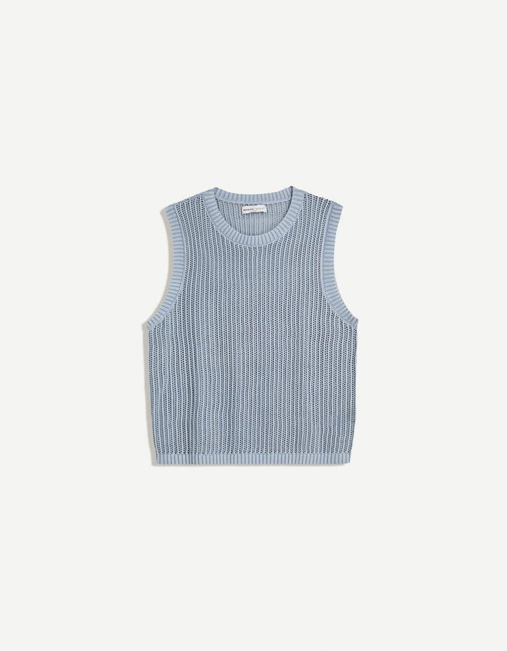 Ujjatlan felső BERSHKA, kék