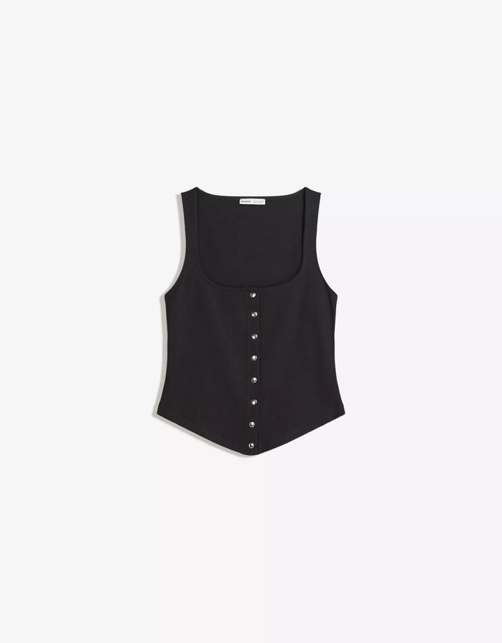 Top BERSHKA, negru