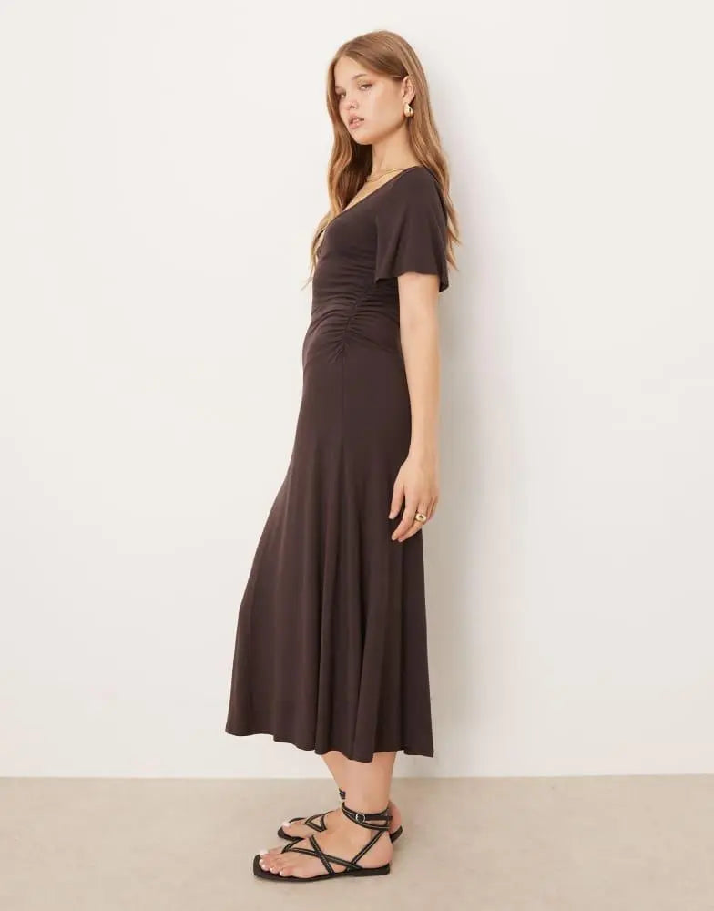 Rochie midi ASOS, maro