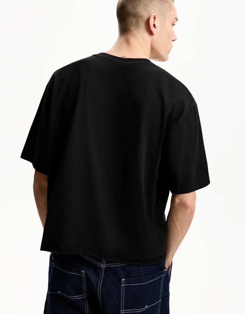 Póló BERSHKA, fekete