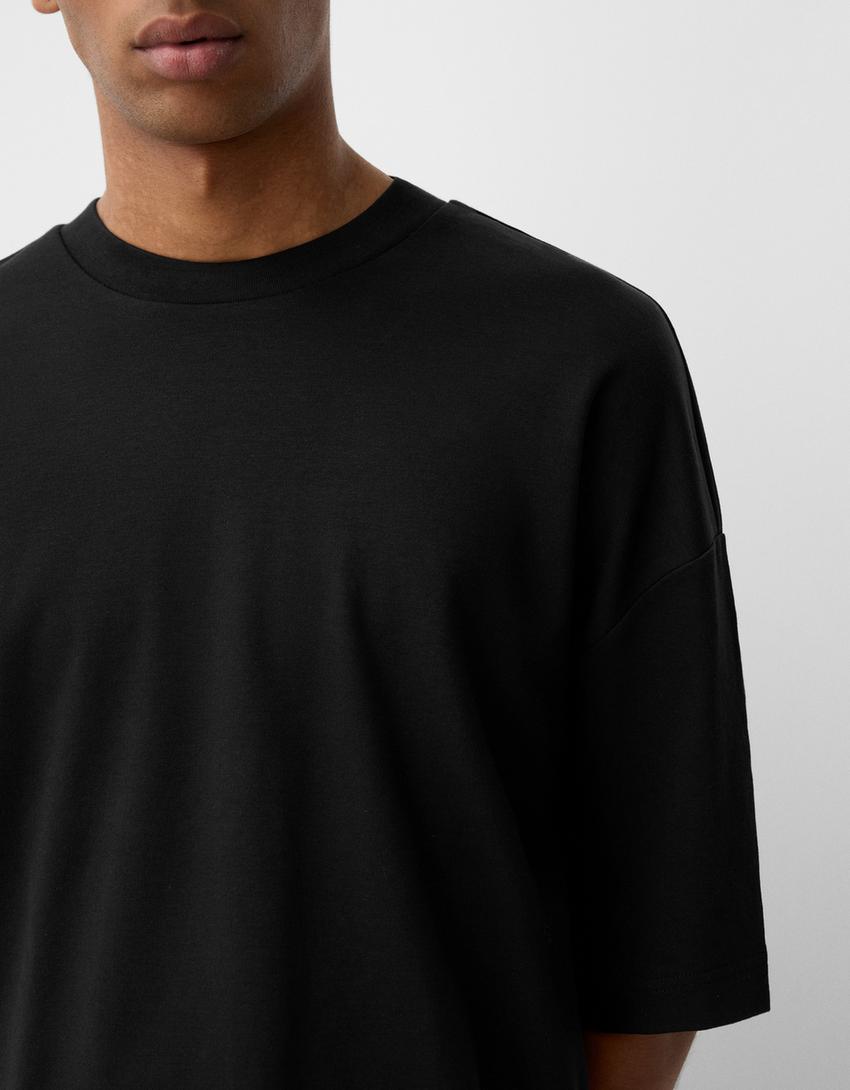Póló BERSHKA, fekete