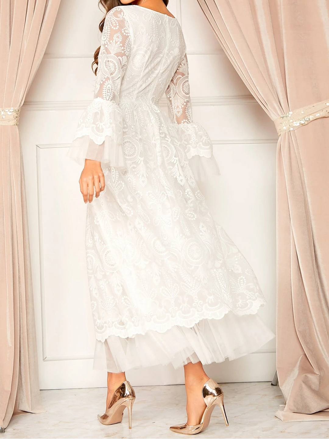 Rochie maxi SHEIN, alb