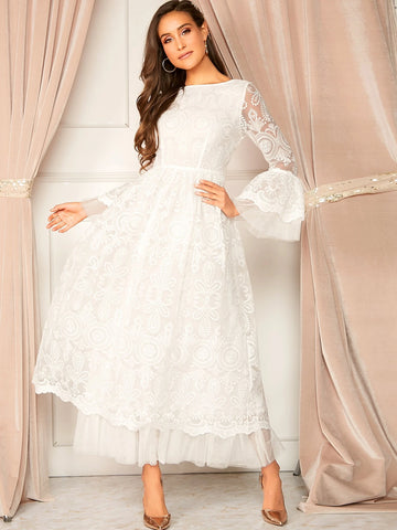Rochie de ocazie SHEIN, alb