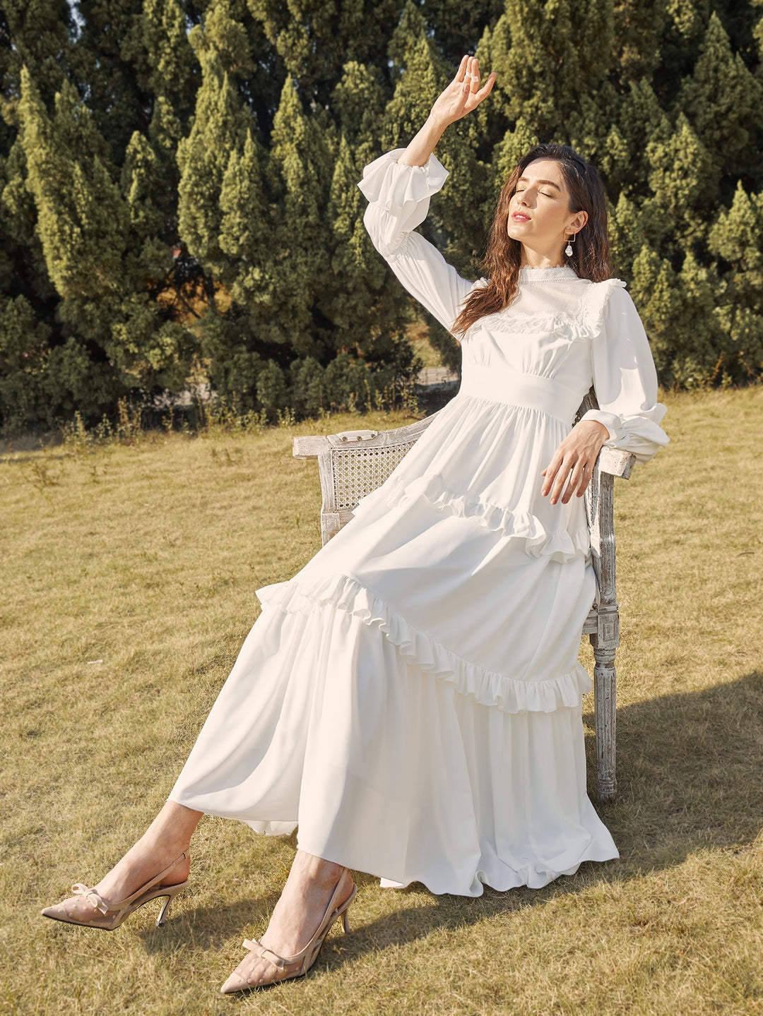 Rochie maxi SHEIN, alb