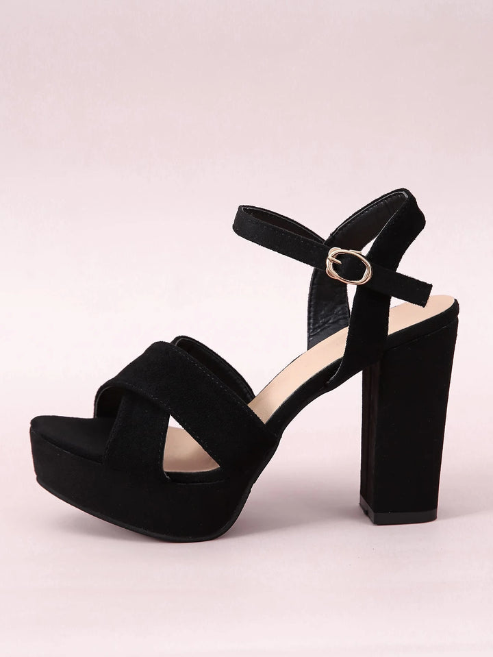 Sandale cu toc SHEIN, negru