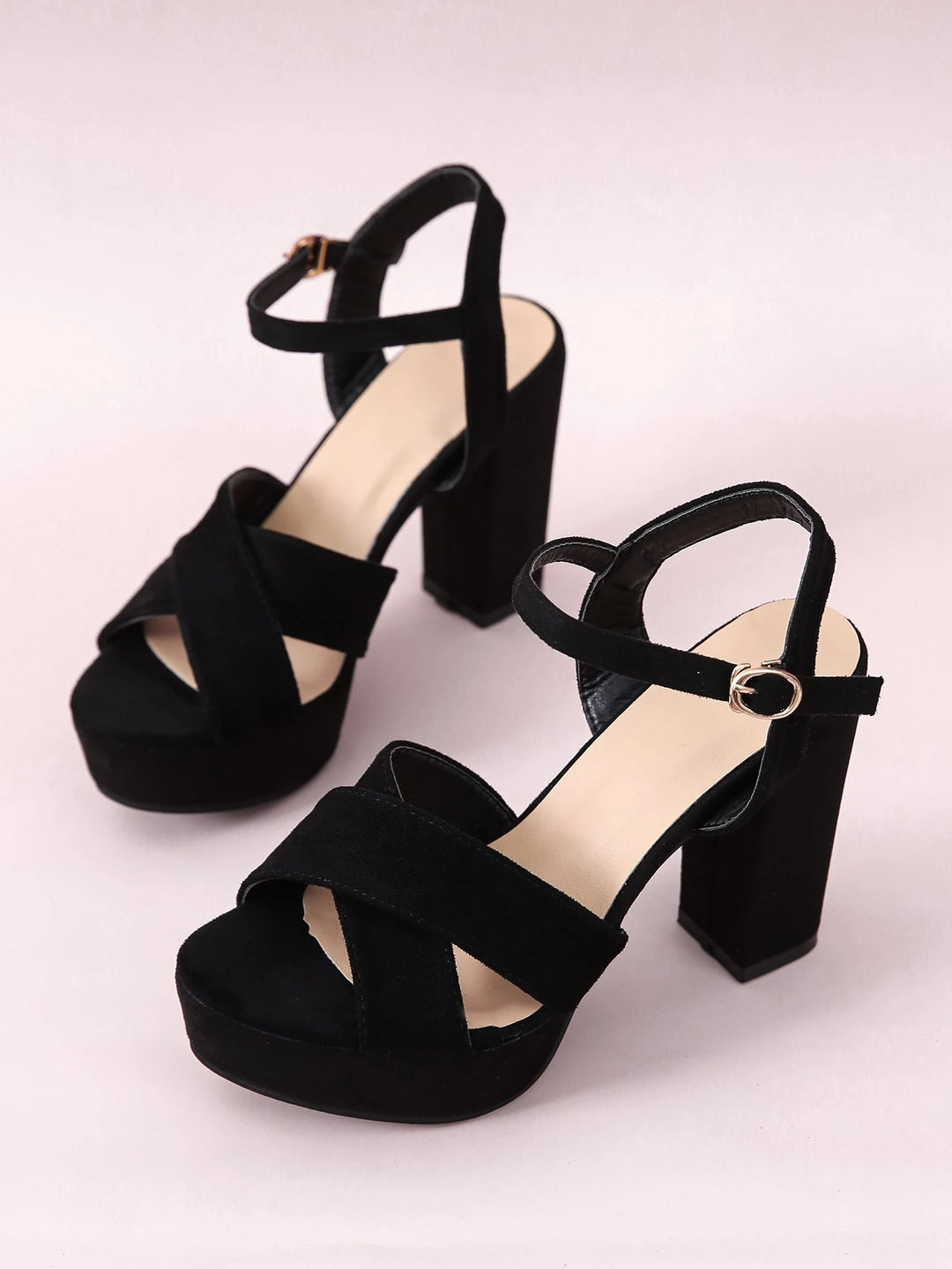 Sandale cu toc SHEIN, negru