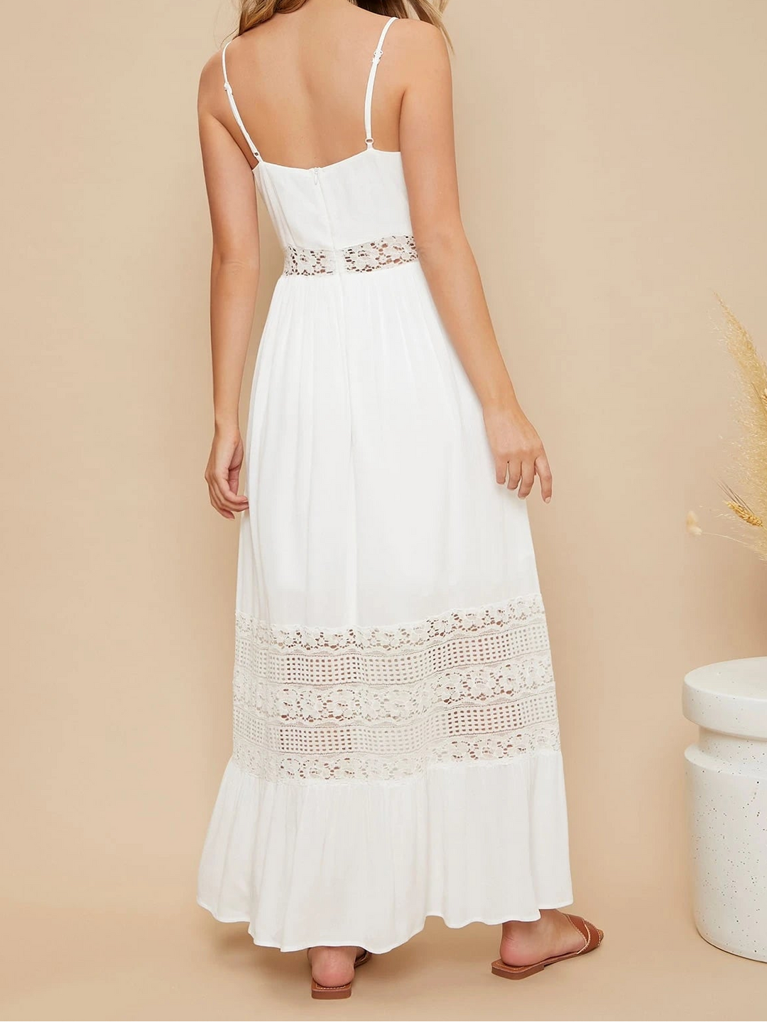 Rochie maxi SHEIN, crem