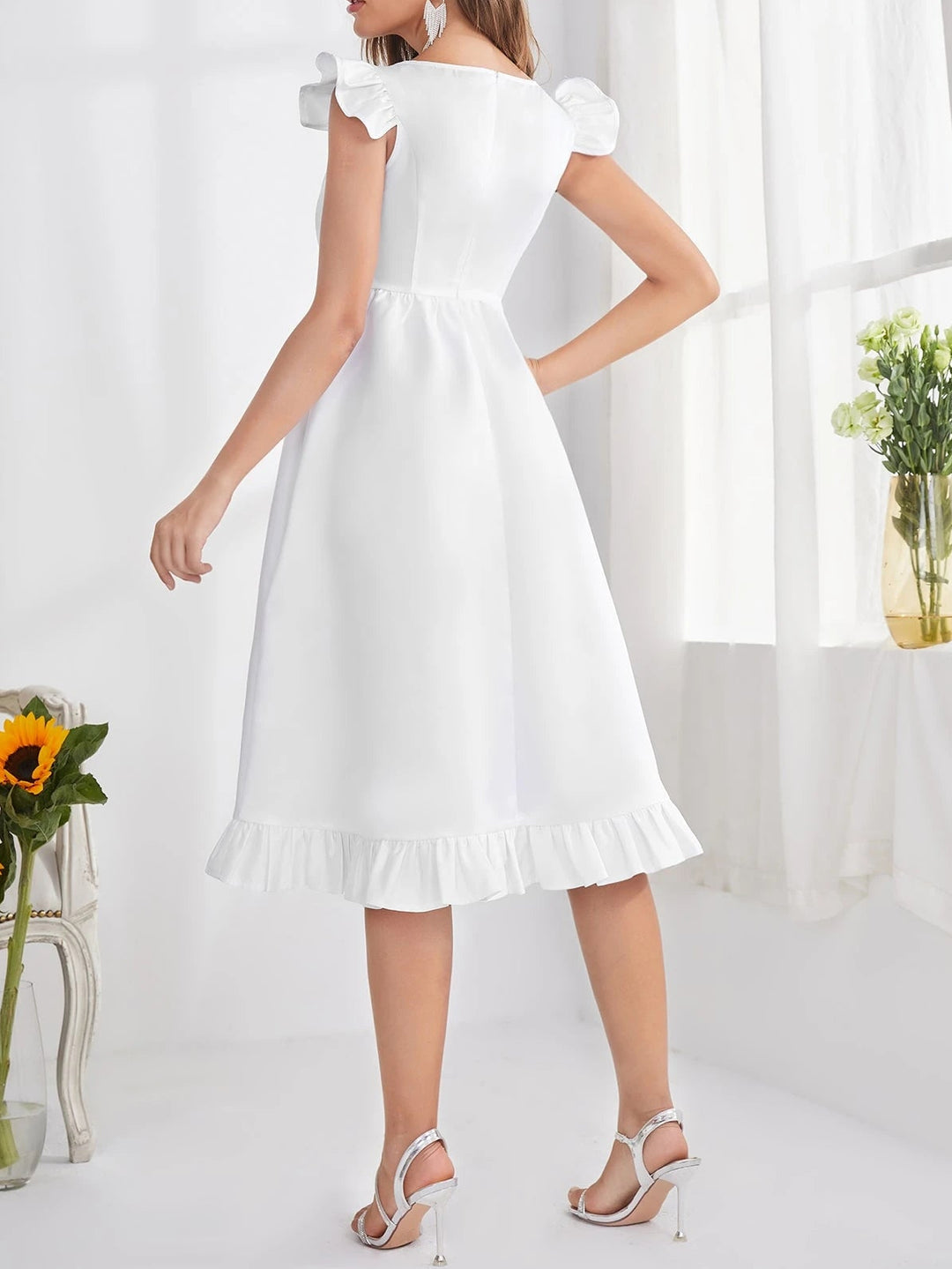 Rochie midi SHEIN, alb