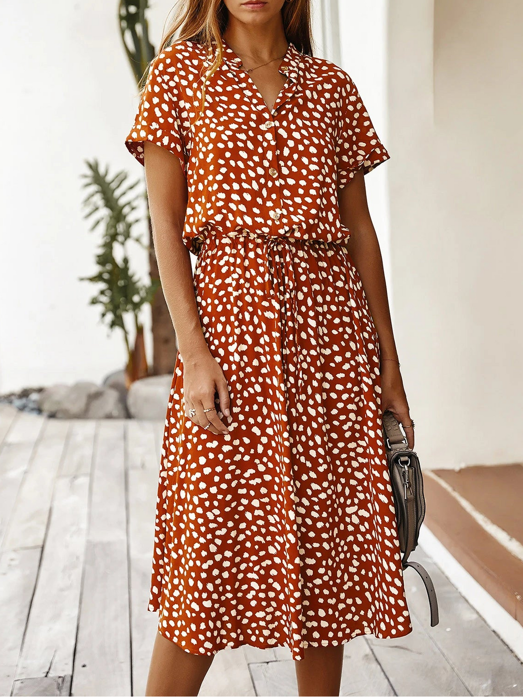 Rochie midi SHEIN, cărămiziu
